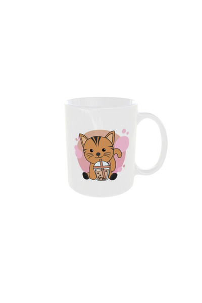 OEM Cana personalizata pisica bubble tea , 350ml – cadoul ideal pentru orice ...