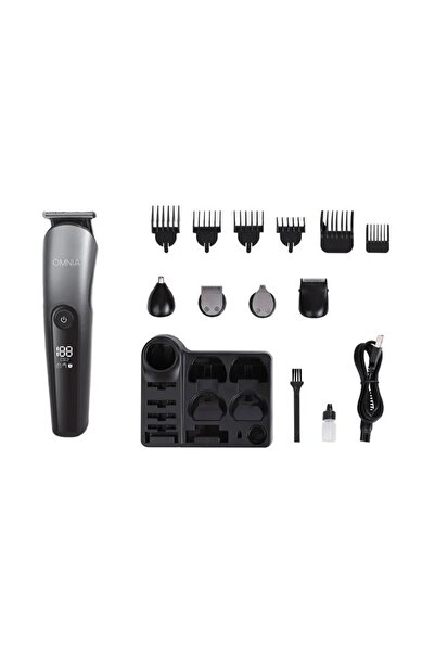 Omnia Set profesional de bărbierit și tuns, 11 în 1, ecran LCD, 16,5x6,5x20 c...