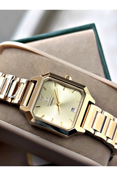 Reward Gold Color Minimal Square Model Classic Women's Wristwatch + Bracelet ...