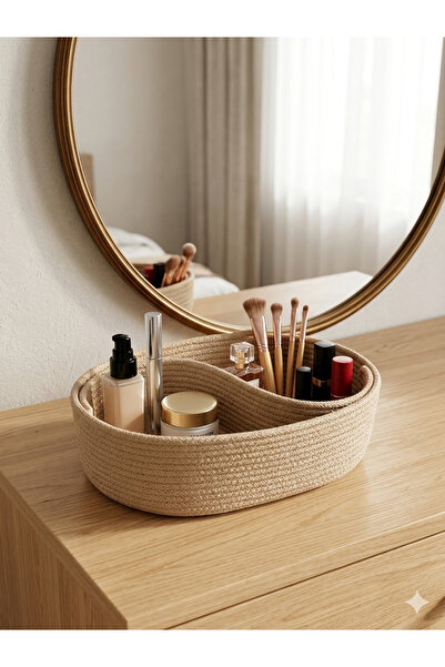 ENA Wicker Basket, Organizer, Makeup Organizer, Bathroom Organizer