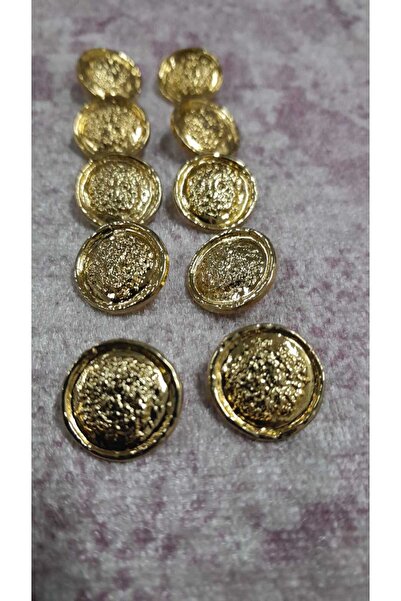 ILCARE Gold Plated Button 18 Size 15 Mm, 10 Pieces