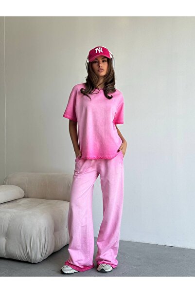 DAME Women's Short Sleeve Washable High Waist Premium Tracksuit Set