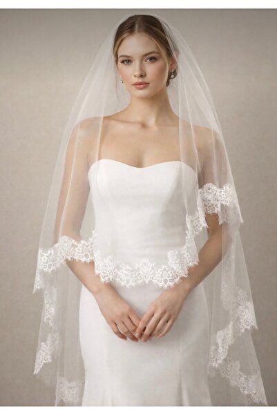 Merve 3 mt Fransız dantel duvak