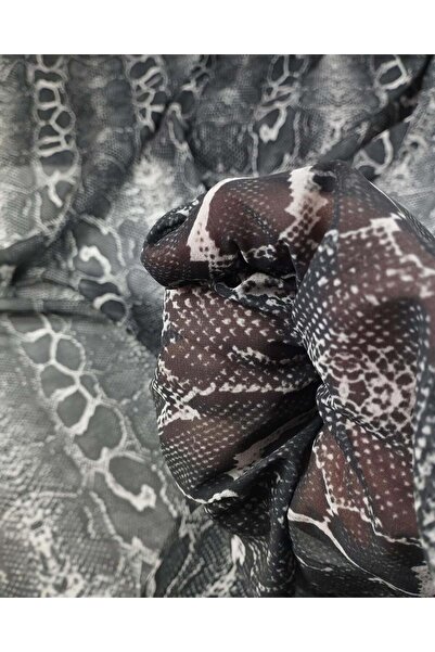 Kumaş Parça Чорно-сіра шифонова тканина, ширина: 140 см