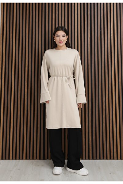 MODAELA Μακρύ άνετο τουνίκ με λεπτομέρεια δεσίματος