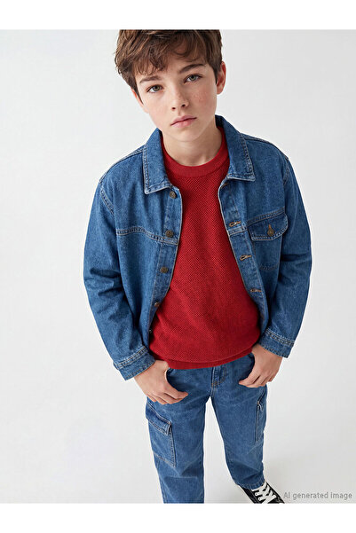 LC Waikiki YK PLUS LCW Παιδικό μακρυμάνικο τζιν πουκάμισο για αγόρια
