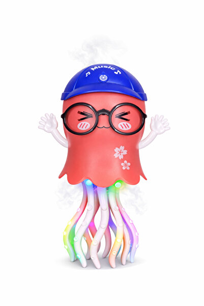 OEM Jucarie Meduza Interactiva Rosie Cu Lumini Muzica Si Aburi Electric Dan Rosu