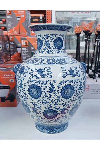 DoraHomeDekor bleu blanc vazo