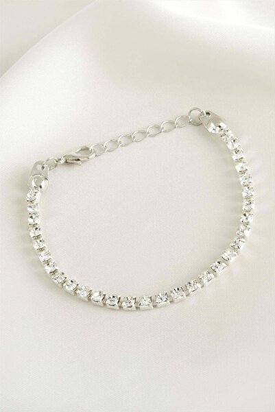 ZERO LAND Gld-Spt- Strip Stone Watercourse Bracelet - (225408) Silver Color