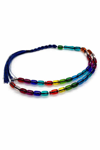 Çarşı Multi-Colored New Crimped Fire Amber Prayer Beads