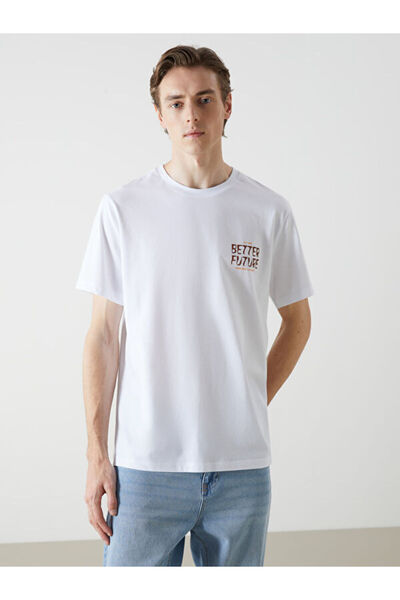 LC Waikiki RMZ GİYİM FARKIYA تي شيرت رجالي من القطن الممشط بأكمام قصيرة وياقة...