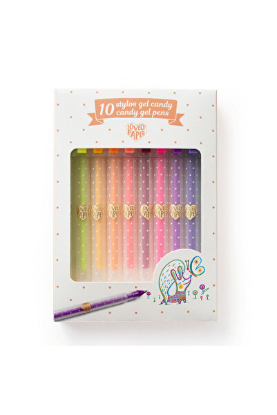 djeco Set of 10 pastel and neon gel pens,