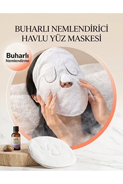 PİRAYE AKSESUAR Havlu Yüz Maskesi Buharlı Nemlendirici Yüz Maskesi Yeniden Ku...