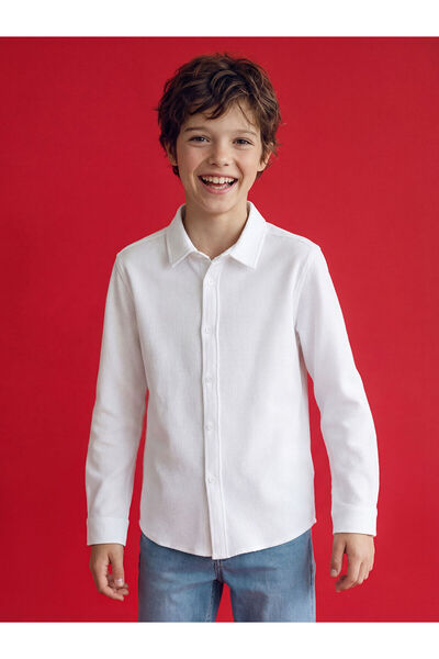 LC Waikiki YK PLUS LCW Παιδικό πουκάμισο Dobby για αγόρια