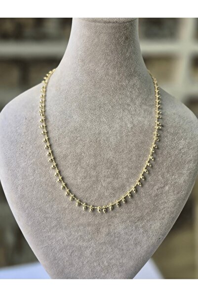 Bade Jewelry Vip Gold Sıralı Top Zincir Kararmaz Çelik Şık Kolye 45+5 cm