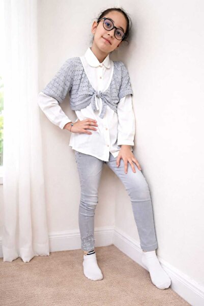 GAMZEAKKUŞ Rosy Gard Stone Detailed Cotton Shirt, Stone Detailed Jeans and Bo...