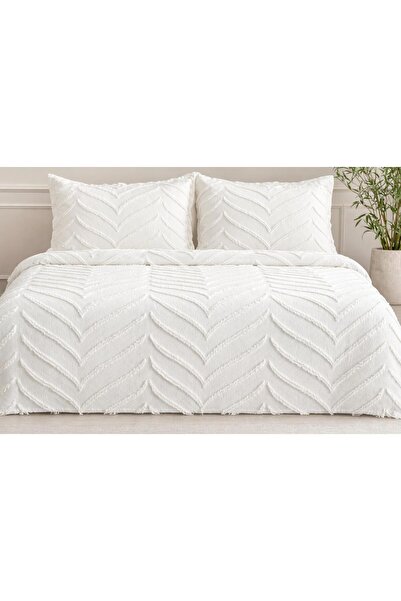 LOTUSEIN Milano Ecru Double Bedspread 240 X 240 cm and 2 Pillows