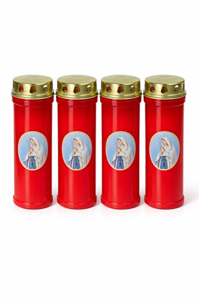 OEM Set 4 buc. Candele cu capac anti-vant, 24 cm inaltime, 70 h ardere, Invie...