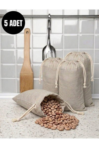 MiniStand Pulses Storage Pouch 5 Pieces Freshness Preserving Raw Fabric Set P...