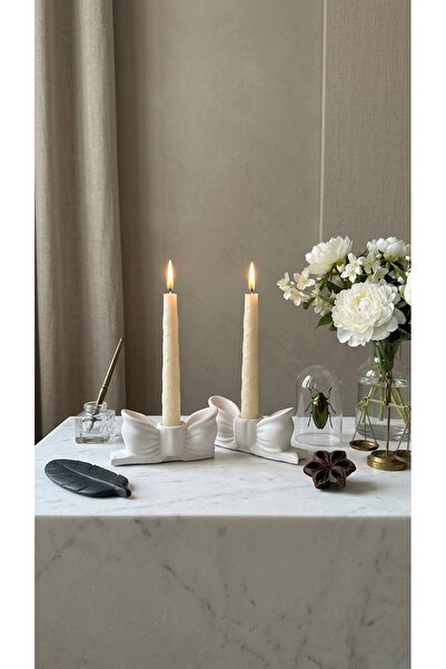 Croitacraft Pinterest Tasarımı 2'li Pürüzsüz Fiyonk Şamdan - 2'li Fiyonk Şamd...