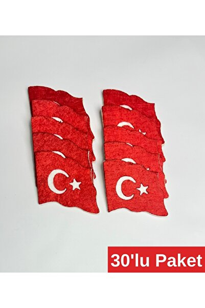 Keçebahçesi Kayseri 30'lu Paket Türk Bayraklı Rozet, Bayrak Haftası Rozet,1.S...