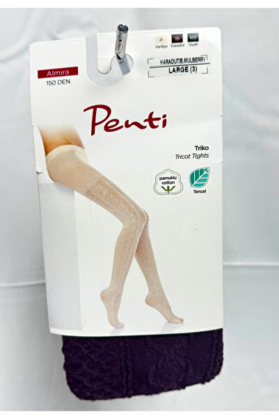 Penti Дамски чорапогащник 150 DEN "Алмира" - с плетен десен, лилав цвят