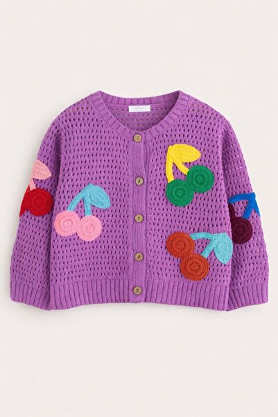 Next Baby Cotton Lilac Floral Patterned Cardigan