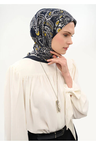 Silk Home Φουλάρι Βισκόζης Βελόρα Τεσσάρων Εποχών με Μοτίβο Έτρο Σκούρο Μαύρο...