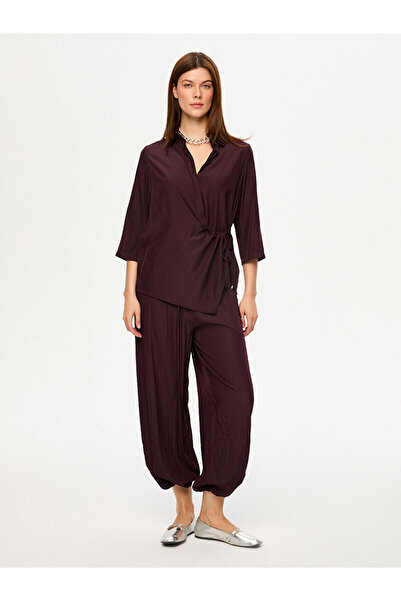 Faik Sönmez Beli Bağcık Detaylı 3/4 Kol Gömlek S26GML009