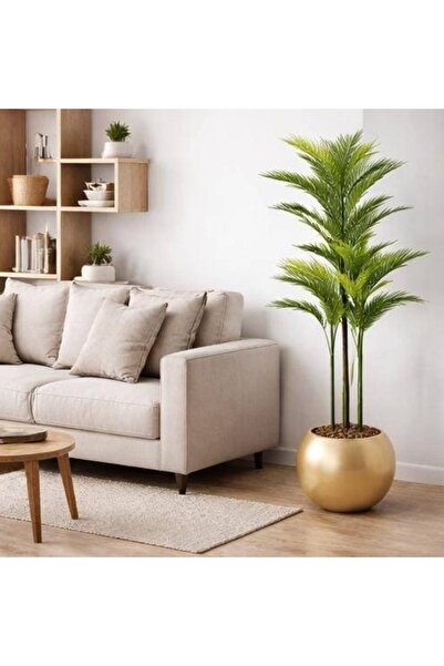 LAMST شجرة نخيل أريكا اصطناعية مع وعاء ذهبي - تصميم طبيعي أنيق