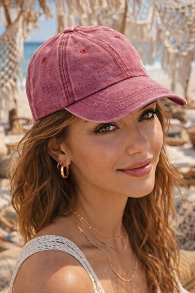 MARBERRY Burgundy Vintage Vintage Adjustable Cap Women's Hat