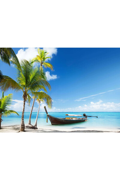 VIODESIGN Fototapet peisaj, autoadeziv, Plaja Tropicala , multicolor, 80x120 ...