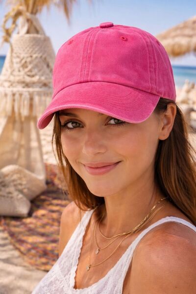 MARBERRY Fuchsia Vintage Vintage Adjustable Cap Women's Hat