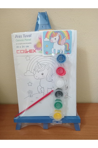 Müjde Tuhafiye Collex Pres Tuval Canvas panel Boyama Seti Unicorn
