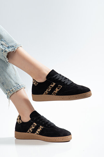 ZSHOES Women's Leopard Detailed Suede Comfortable Fit Orthopedic Sole Sneaker