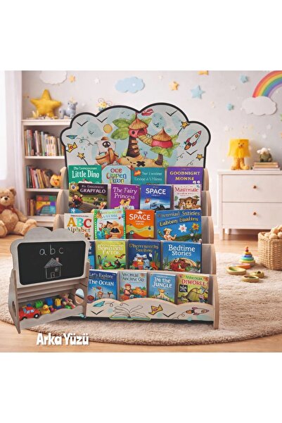 Montessori Board Imagination Theme 5 Shelf Bookcase and Toy Storage Local