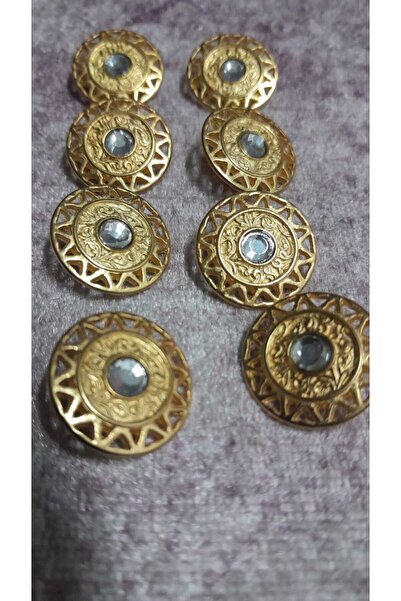 ILCARE Gold Plated Metalstone Button 26 Size 17 Mm, 8 Pieces