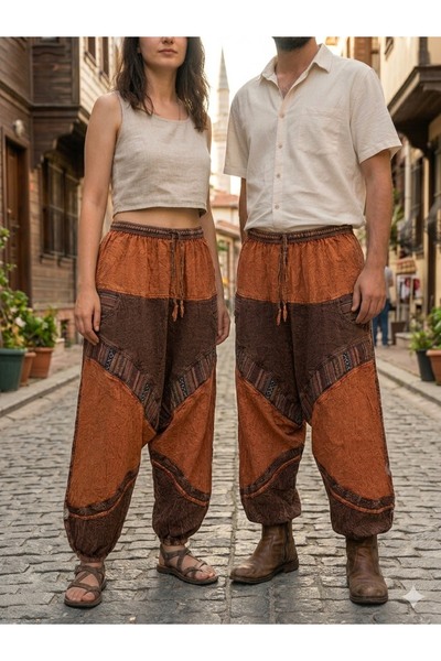 AYASOFYA OTANTIK Unisex Nepalese Ethnic Authentic Casual Bohemian Shalwar wit...