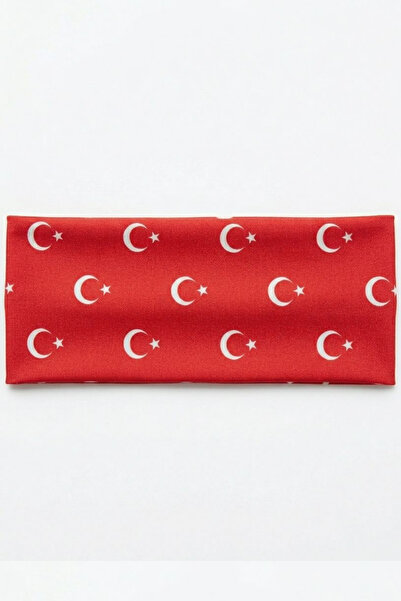 Jaida Moda Bandana roșie cu steagul turcesc Moon Star, accesoriu pentru sărbă...