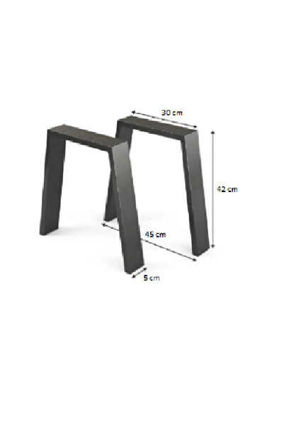 DUOF Metal Bank Sehpa Orta Sehpa Ayağı 2 Adet Ayak 42 cm Mobilya Ayağı