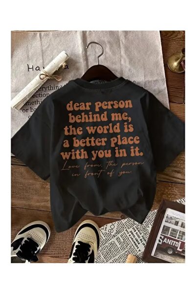 AEMİ Μπλουζάκι Unisex με στάμπα Dear Person, Oversize, με λαιμόκοψη ποδηλάτου