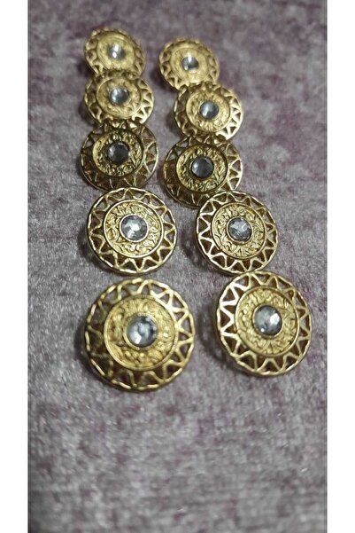 ILCARE Gold Plated Metal Button 18 Size 14 Mm, 10 Pieces