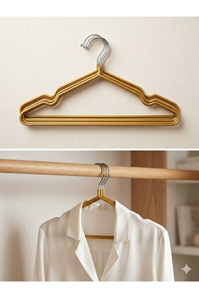 LOVYCO Set of 5 Metal Clothes Hangers - Silicone Coated, Non-Slip, and Slim D...