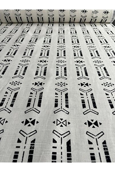 Kumaş sever Premium Ethnic Mudcloth Patterned Raw Linen Fabric Series - 3 Color Options Bohemian & Geometric Clothing