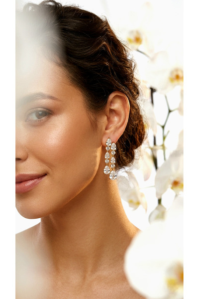 ZENA ACCESSORİES DAMLA MOZANİT GOLD ÇELİK KÜPE