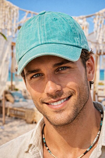 MARBERRY Șapcă ajustabilă vintage turcoaz pentru bărbați