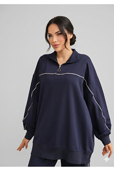 Ryzi Moda Women's Tracksuit Set Double Set with Zipper Collar