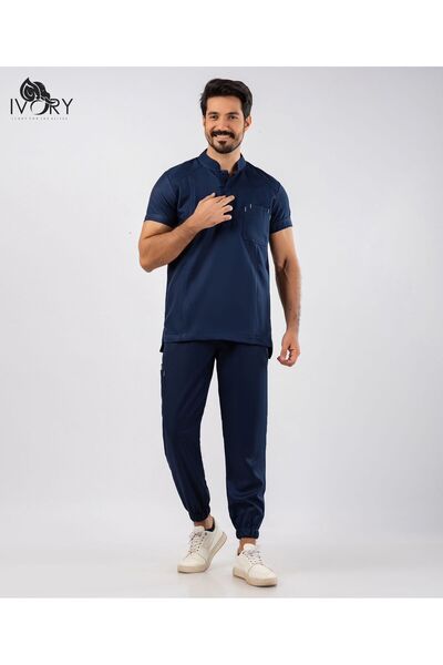 ivory uniform Half Colar Scrub Male