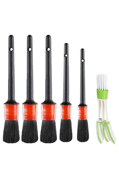 EkoAlışverişDünyam 6 Pieces Vehicle Detailed Cleaning Brush Interior Exterior...