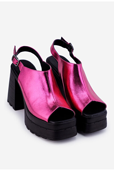 Dasha Sandale dama fuchsia din piele cu platforma